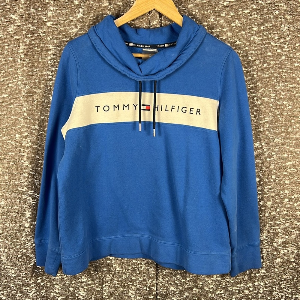 Tommy Hilfiger Sport Sweatshirt Long Sleeve Pullover Blue Mens Size Large